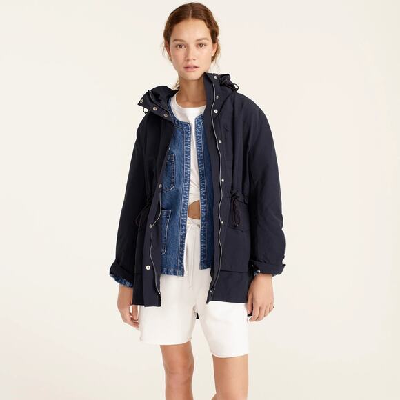 J.Crew Perfect Rain Jacket - S - Navy - Picture 2 of 4